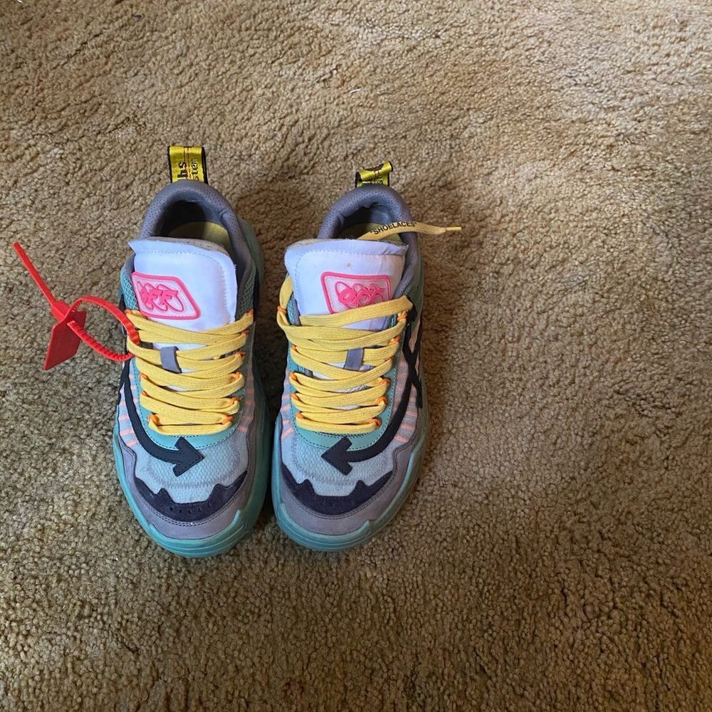 Off white sneakers multi colored nice tags.  Box and dust bag included WORN ONCE